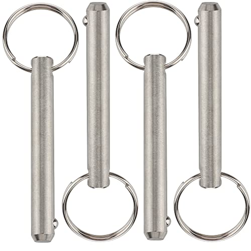4 Pcs Long Quick Release Pin, Diameter 3/8"(9.5mm), Usable Length 2.4"(61mm), Overall Length 3"(76mm), Full 316 Stainless Steel, Bimini Top Pin, Marine Hardware