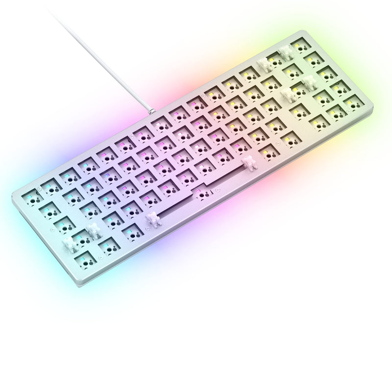 Glorious Gaming GMMK 2 Compact 65% Barebones (Frame Only) - Mechanical Gaming Keyboard Frame, Compact TKL Size (65%), Aluminium, Customisable, Per Key RGB, American QWERTY Layout - White Prebuilt Compact (65%)