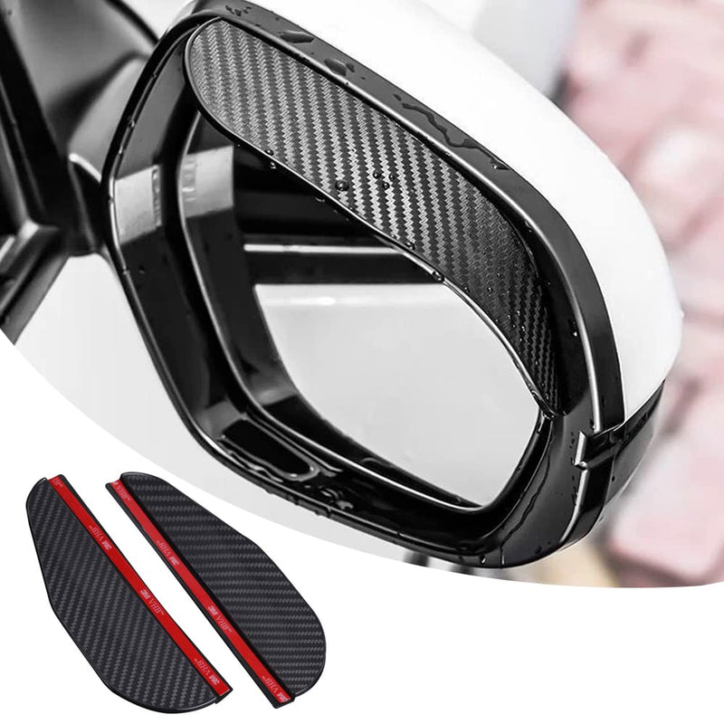 Pincuttee Mirror Rain Visor Eyebrow, Side Mirror Rain Guards, Covers for Car Uniservial Fit 2 Pack Black