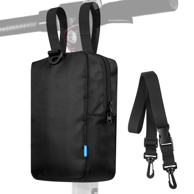 Xxerciz Scooter Storage Bag, Nylon Scooter Handlebar Bag Front Hanging Bag with Adjustable Strap and Zipper Closure for for Carrying Phone, Wallet, Charger Tools, Repair Tools
