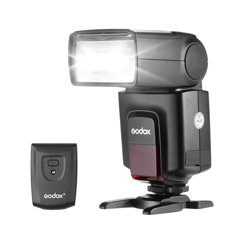 GODOX TT520ⅡUniversal On-Camera Flash Electronic Speedlite + AT-16 2.4G Wireless Trigger Transmitter Guide Number 33 S1 S2 Modes Replacement for Canon Nikon Pentax TT520 II
