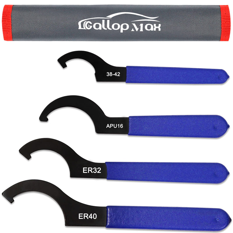 4Pcs Universal Coilover Spanner Wrench Set, Shock Wrench Adjustable Spanners for Most Car and Motorcycle Coil Over Shock Adjustments 4 pcs Red