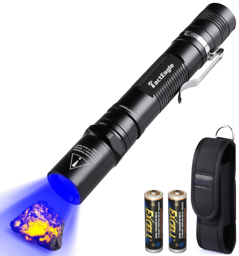 UV Flashlight, UV Light 365nm, AA Powered Black Light, Blacklight Flashlight for Pet Stains, Hunting Scorpions, Resin Curing, Leak Inspection T2-Long-Life
