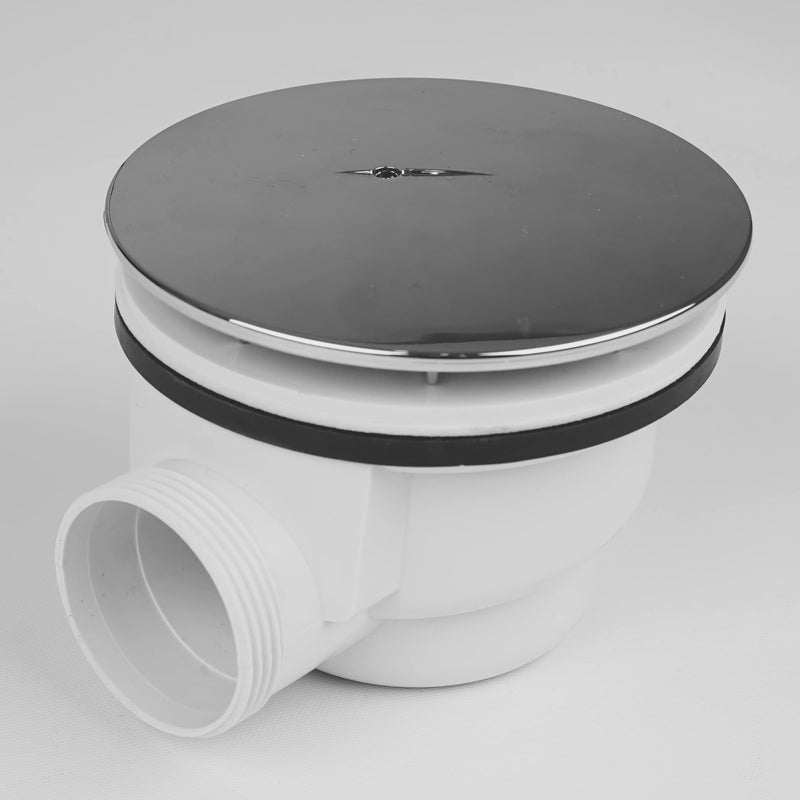 90 Degree Low Profile 1.5" Shower Drain Trap With Side Outlet Assembly for Replacement Shower Base, PVC