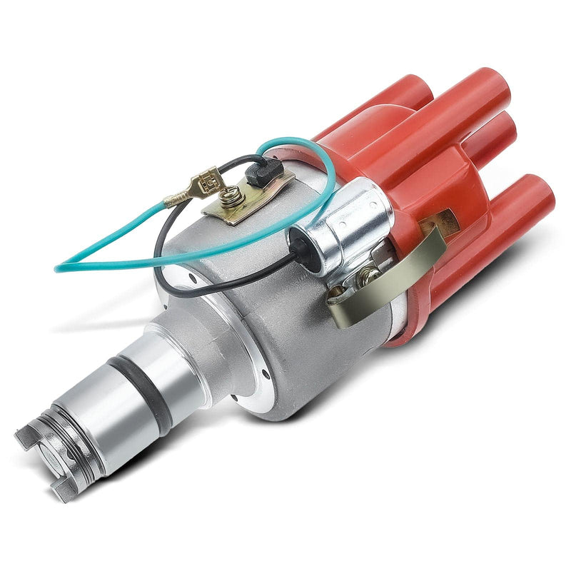 A-Premium Ignition Distributor with Cap & Rotor Compatible with Volkswagen Beetle, Campmobile, Fastback, Karmann Ghia, Rabbit, Scirocco - 1.5L/1.6L 4 Cyl Red Cap