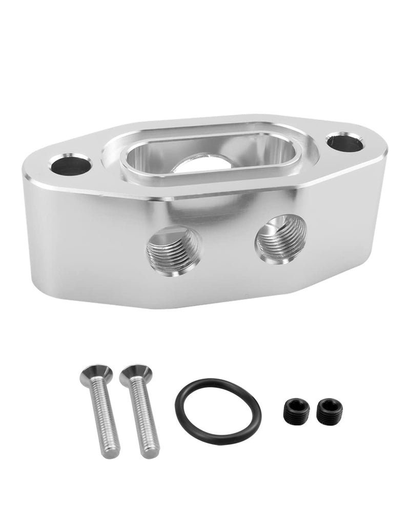 LS Oil Pressure Sensor Relocation Adapter w/Dual 1/8" NPT LS Oil Port Outlets - M16-1.5 Oil Pressure Sending Unit Compatible with LS Truck G8 and LS3 Camaro Oil Pans