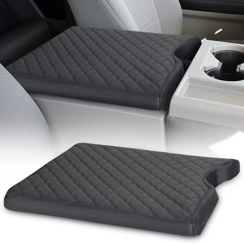 ISSYAUTO Center Console Cover Compatible with 2015-2023 2024 F150, 2017-2023 2024 F250 F350 F450 with 40/20/40 Jump Seat, Leather Armrest Cover Center Console Cushion (Jump Seat Only) A: Black Leather (15-24 F150&17-24 F250 Jump Seat)