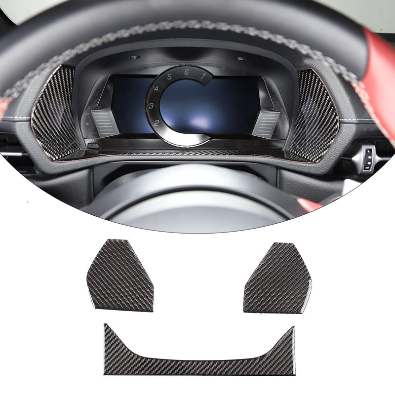  [AUSTRALIA] - Soft Carbon Fiber Dashboard Trim Sticker Fit for Toyota Supra GR A90 A91 MK5 2019-2026, Instrument Panel Dashboard Tachometer Console Trim Cover 3Pcs (Black) Black
