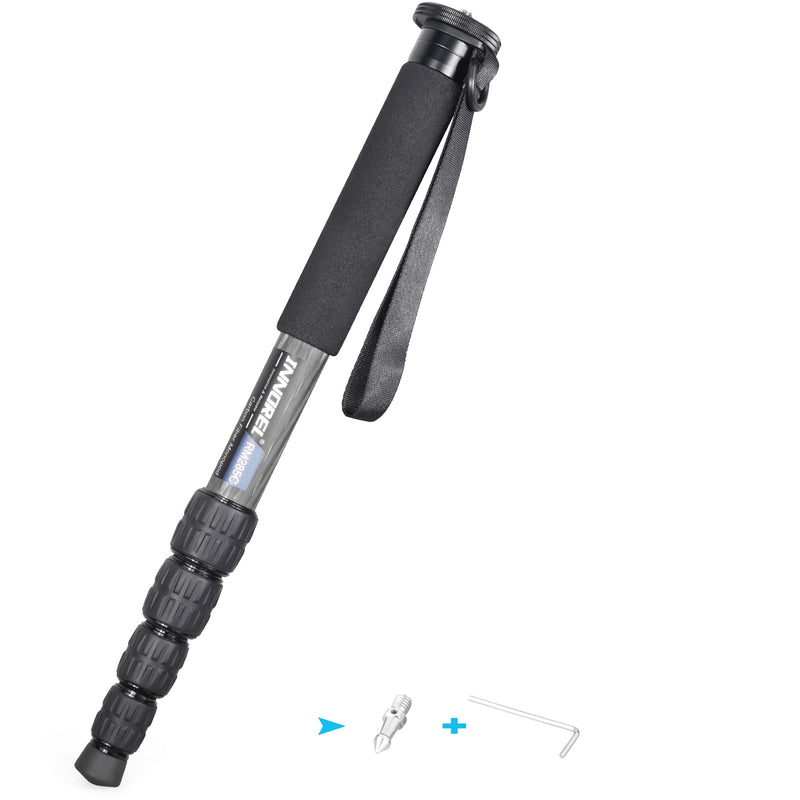 Carbon Fiber Camera Monopod INNOREL RM285C Professional Portable Compact Lightweight Travel 5-Section Monopod for Canon Nikon Sony DSLR Camera Video Camcorder DV Photography Bracket Load 22lbs/10kg 29.0mm max tube