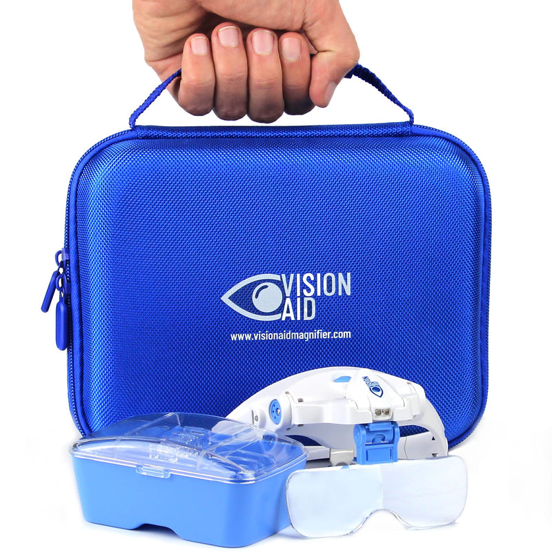 Vision Aid Expert Edition Magnifying Glasses with USB Rechargeable LED Light and Storage Case Hands Free Head Magnifier for Hobby Painting Close Work USB Rechargeable - Expert Set