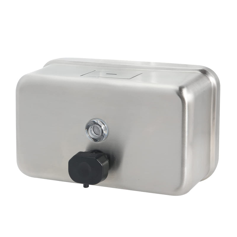 Heavy Duty Stainless Steel Wall Mount Soap Dispenser, 1100ml/37oz, with Corrosion Proof Lining and Anti-Leak Pump for Commercial & Home Bathroom Kitchen (Horizontal) Horizontal