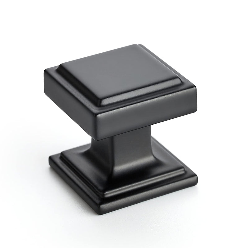 Ravinte 15 Pack Matte Black Square Kitchen Cabinet Knobs,Zinc Solid Drawer Pulls,Farmouse Cabinet Handles for Cupboard, Dresser, Closet and Bathroom, Modern Cabinet Hardware for Cabinets
