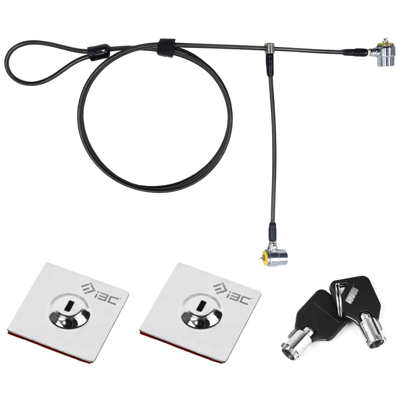 Laptop Lock, Combination Security Lock Cable with Keys and Anchor Plate, Anti Theft Lock for Business Electronics, Monitors, Tablets, Smart Phones (2 Laptop Locks Head)