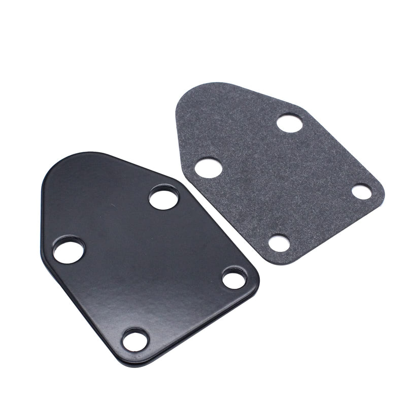 SBC Black Fuel Pump Block Off Plate With Gasket 283 327 350 383 400 SB Chevy