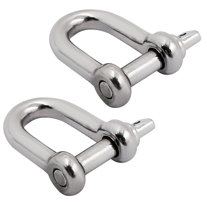 SHENGHUISS D Shackle Stainless Steel 316 Marine Hardware Boat Anchor D Ring Forged Shackle 1/2 inch 2 Pack