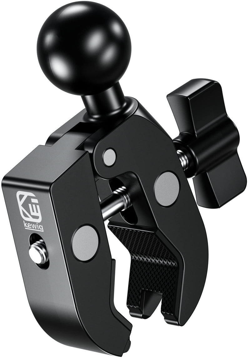 BRCOVAN Aluminum Alloy Handlebar Clamp Mount Base with 1'' TPU Ball for Rails 0.5'' to 1.75'' in Diameter, Compatible with RAM Mounts B Size Double Socket Arm & Bike Motorcycle Phone Mount Holder