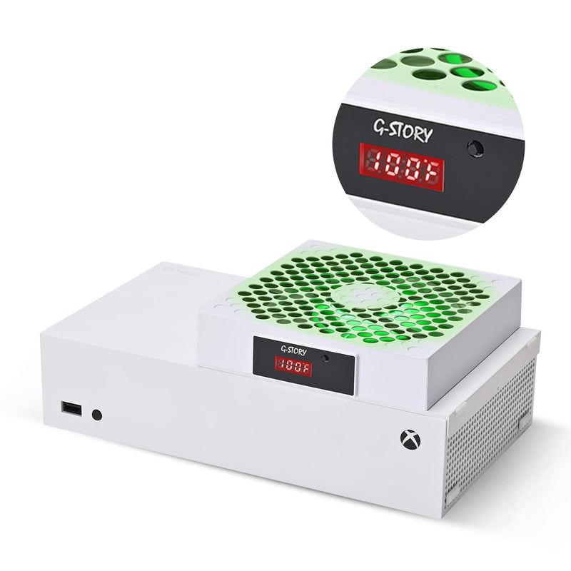 G-STORY Cooling Fan for Xbox Series S, Auto 3 Speed Adjust Temp Display RGB WHITE