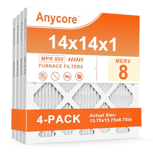 14x14x1 Air Filter 4 Pack MERV 8 14x14x1 4-Pack