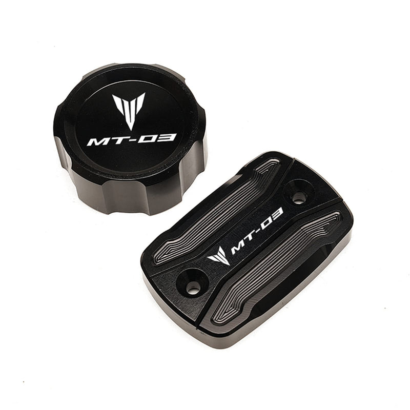 MOWOK Motorcycle Front Rear Brake Fluid Cylinder Master Reservoir Cover Fits For Yamaha MT03 MT-03 2015-2020 2021 2022 2023 2024 2025 Accessories black