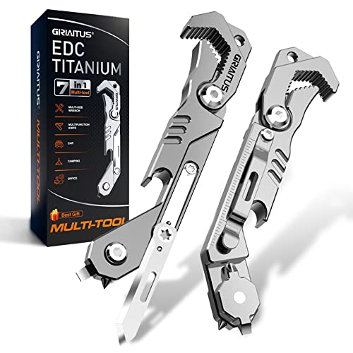 EDC Multitool 7 in 1 with knife, Wrench, Folding Knife, Screwdriver Bright Silver