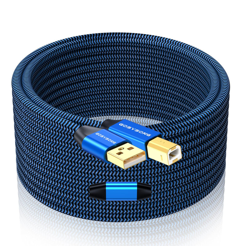 50ft Active USB 2.0 Printer Cable - High Speed USB A to B Compatible with HP, Canon, Dell, Epson, Xerox and More 50ft USB Type A to Type B Printer Cable Blue