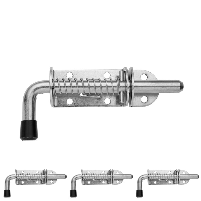 JQK Spring Loaded Latch Pin, 304 Stainless Steel Barrel Bolt Thickened 2mm Door Lock, 5 Inch Brushed Finished(4 Pack), HSB300-P4 5Inch - 4Pack