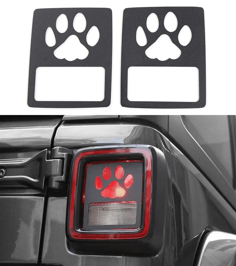  [AUSTRALIA] - POETRYXIAO Tail Light Cover Guard with Paw Print Style (Halogen Tail Light) for Jeep Wrangler 2018-2023 JL Sport/Sports(Paw Print) JL(Dog Paw)