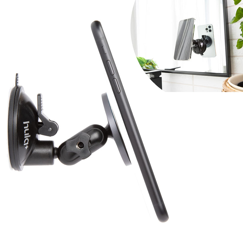 MagSafe Phone Holder Portable Mount, Reusable Stand for Shower, Mirror, Kitchen, Window, & Bathroom Compatible with MagSafe Adjustable Rotation for Content, TikTok, Movies & Music