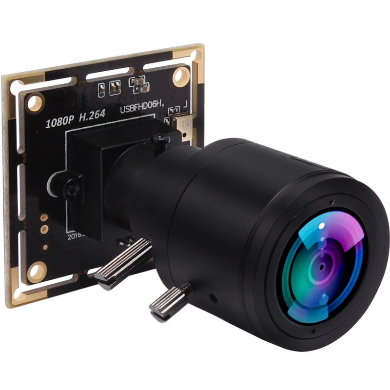 1080P USB Camera Module, 0.01Lux Low Light Camera with 2.8-12mm Varifocal Lens H.264 2MP CMOS IMX323 UVC Industrial Webcam Board for Window Linux Android Mac OS