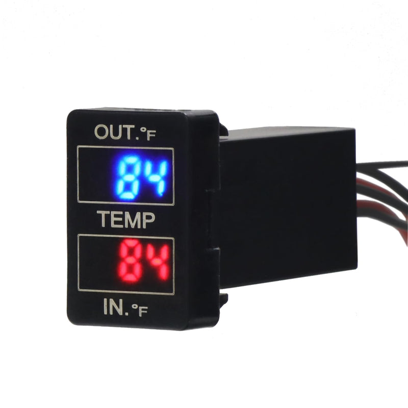 Car Internal and External Temperature Display, Fahrenheit Temperature, Dual Temperature Sensors Use for Toyota (Type A) Type A (Imperial) 1