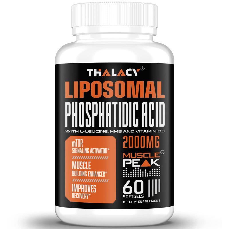 2000mg Liposomal Phosphatidic Acid Muscle Builder (PA), High Absorption Muscle Building Supplements for Men & Women | Muscle Gainer, mTOR Protein Synthesis & Lean Muscle, Strength,60 Capsules 1 Count (Pack of 60)