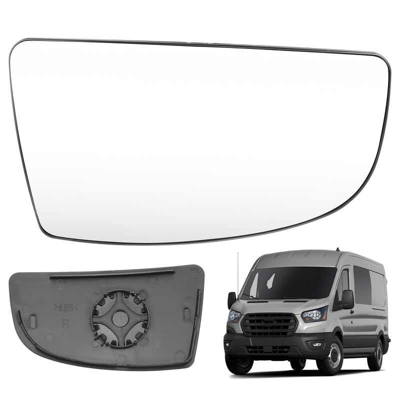 Compatible With Ford Transit T150 T250 T350 2015 2016 2017-UP Passenger Right Side Mirror Glass, Lower Tow Mirror with backing plate, Replace BK3Z17K707B Lower - Passenger Side (Right)