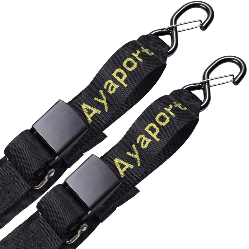 Ayaport Boat Tie Down Straps to Trailer Boat Transom Strap 4 feet x 2 inch Heavy Duty Nylon Kayak Canoe Jet Ski Bow and Stern Tie-Downs 2 Pack (2 inch x 4 feet) 2 inch x 4 feet