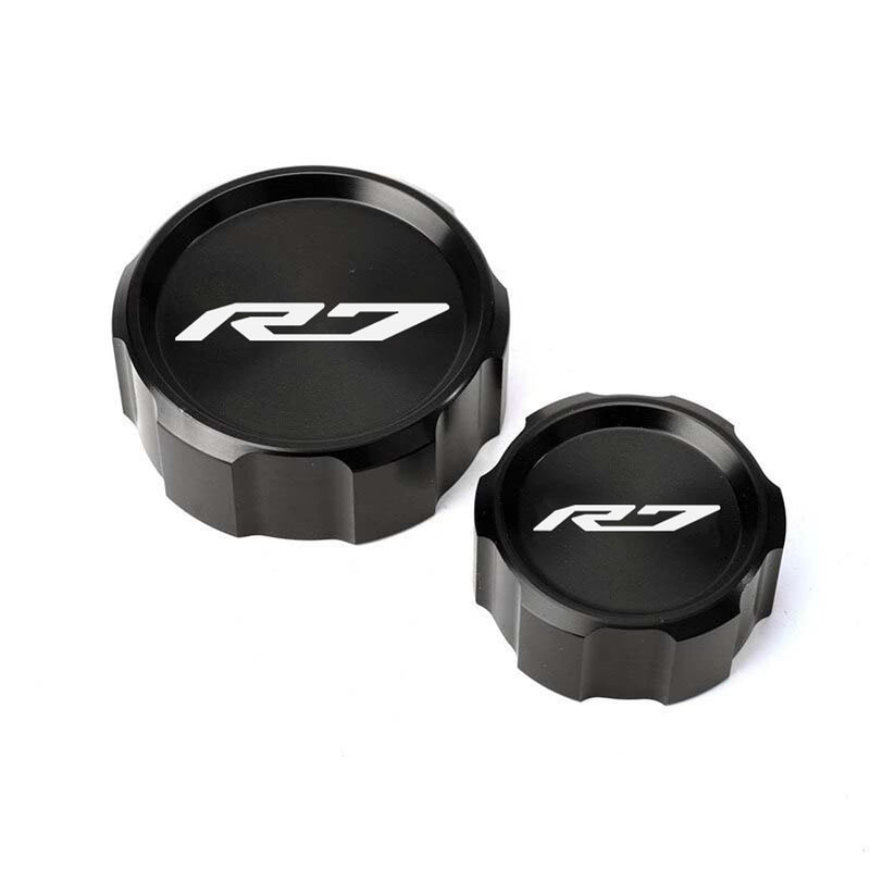 MOWOK For YAMAHA YZF R7 YZF-R7 YZFR7 2021 2022 2023 2024 Motorcycle Accessories Front Rear Brake Fluid Oil Cylinder Reservoir Cover (Black) Black
