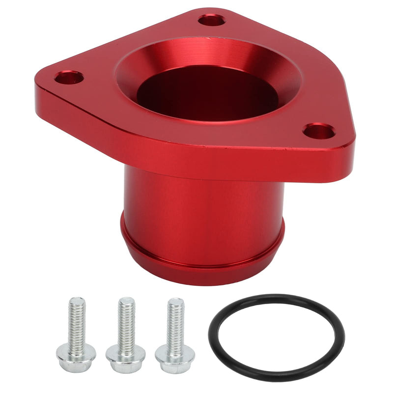 Acouto Thermostat Housing for Ford 7.3L 1999-2003 Billet Aluminum Alloy Engine Thermostat Housing Replacement with Screws and Sealing Accessories(Red)