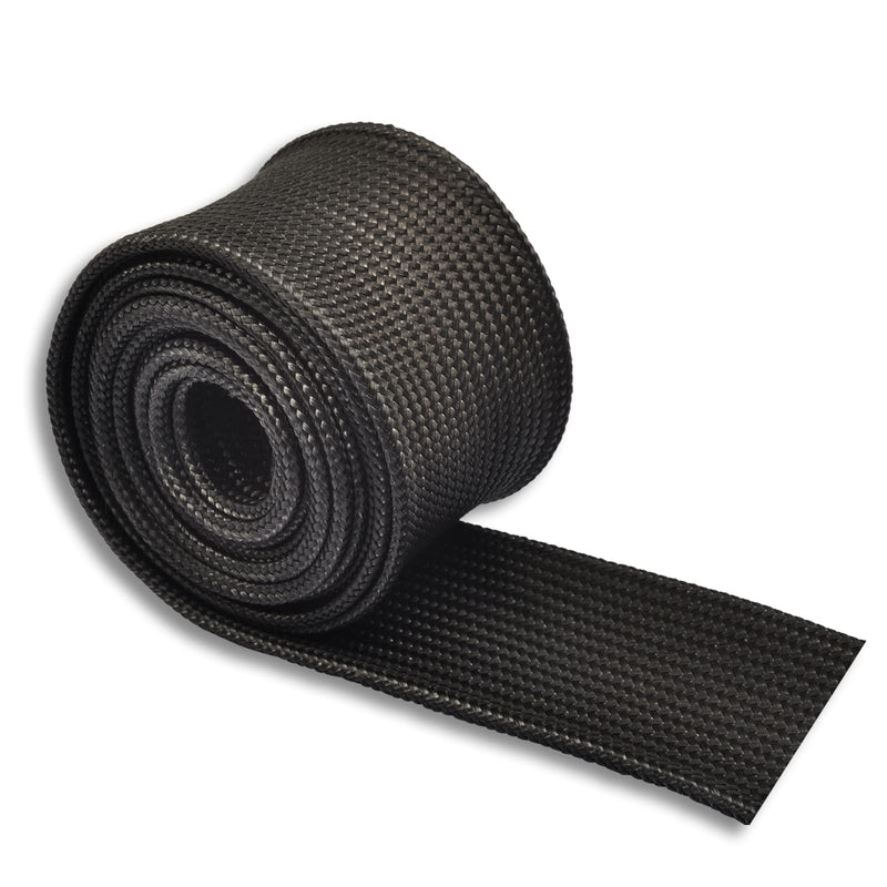 Black Fiberglass Heat Shield Sleeve Adjustable Hose Heat Spark Plug Wire High Temp (5Feet x 1Inch) for Motorcycle Exhaust Insulation Thermal Wrap Roll Car Brake Line Cable Protection Tape 1''X 5'