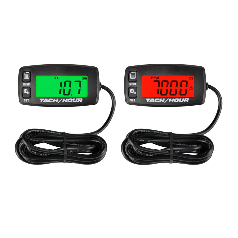 2 Pieces Runleader Digital Maintenance Tach/Hour Meter,Battery Replacement for Small Gas Engine,Used on Riding Lawn Tractor Generator Compressor Chainsaws Outboard Motor Pressure Washers (2)