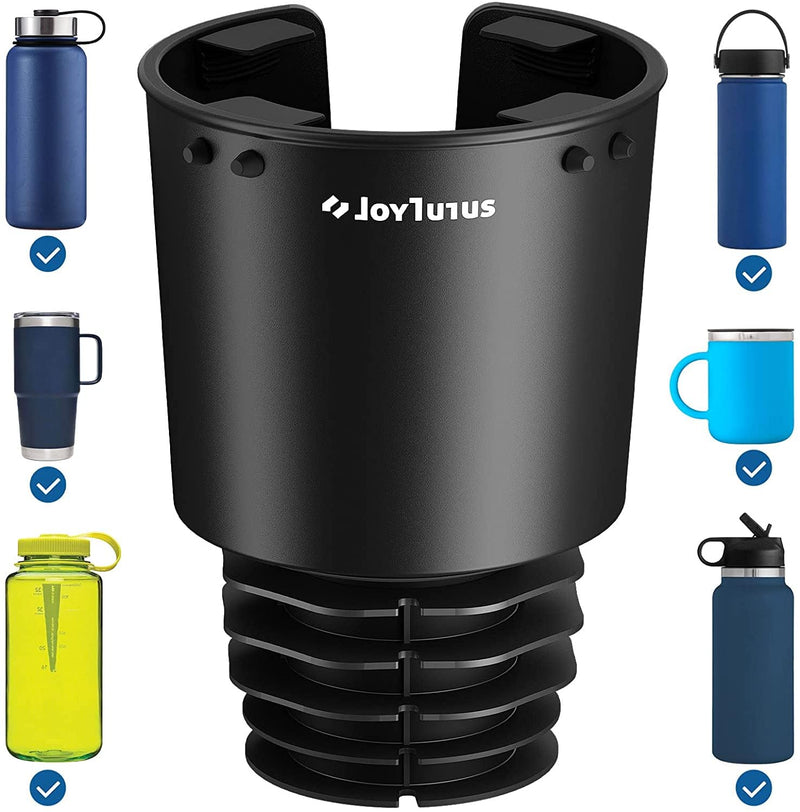 JOYTUTUS Upgraded Car Cup Holder Expander with Offset Base, Compatible YETI Ramblers, Hydro Flask, Large for Hold 18-40 oz Bottles and Mugs, Other in 3.4-3.8 inch 1pcs Black
