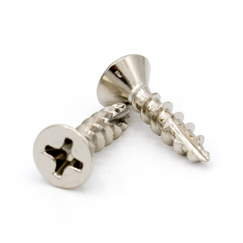 Yellowbird #6 x 5/8" European Concealed Hinge Screw - Flat Head Phillips - Type 17 - Nickel Wood - Bit Included - 1000 Ct.