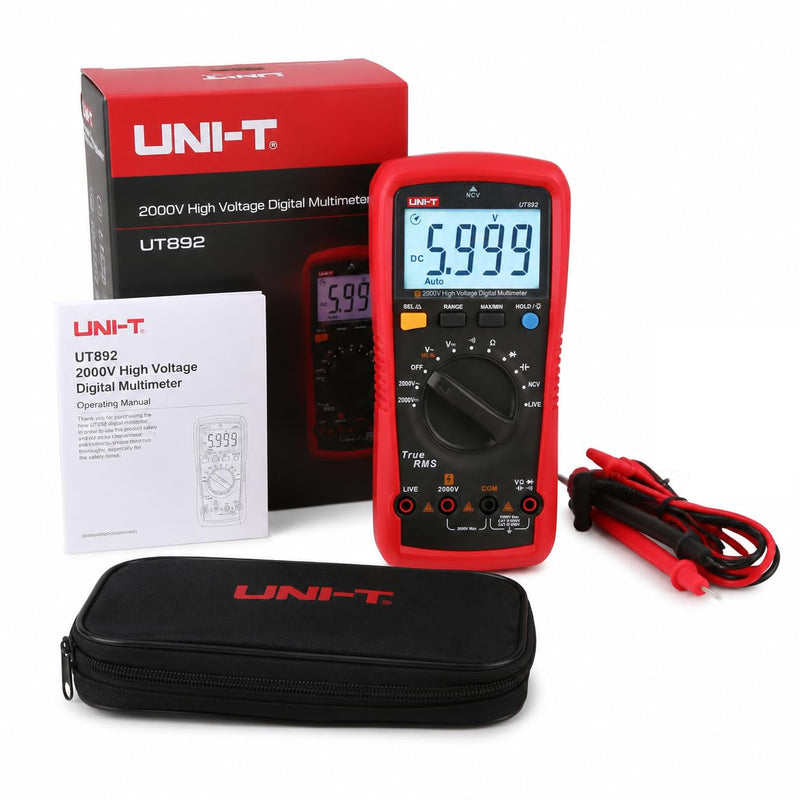 UNI-T UT892 2000V AC/DC High Voltage Digital Multimeter Features VFC Mode Built-in NCV 6000 Counts True RMS