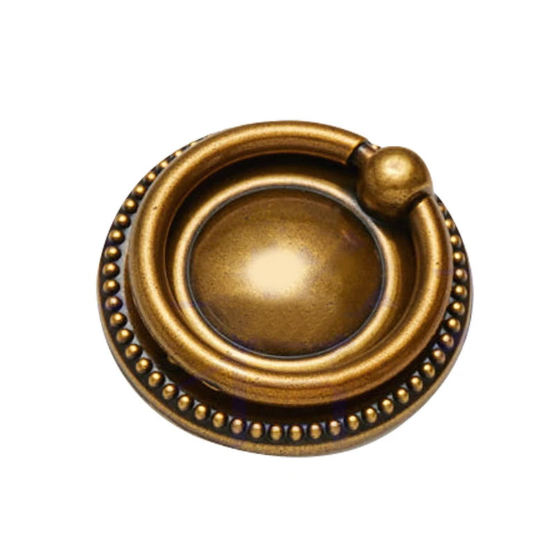 8 Pack Ring pulls,2" Antique Ring Drawer pulls,Ring Cabinet Cupboard pulls with Round Plate,Drawer Ring pulls (Antique Brass) 2 Inch 8 Pack Antique Brass