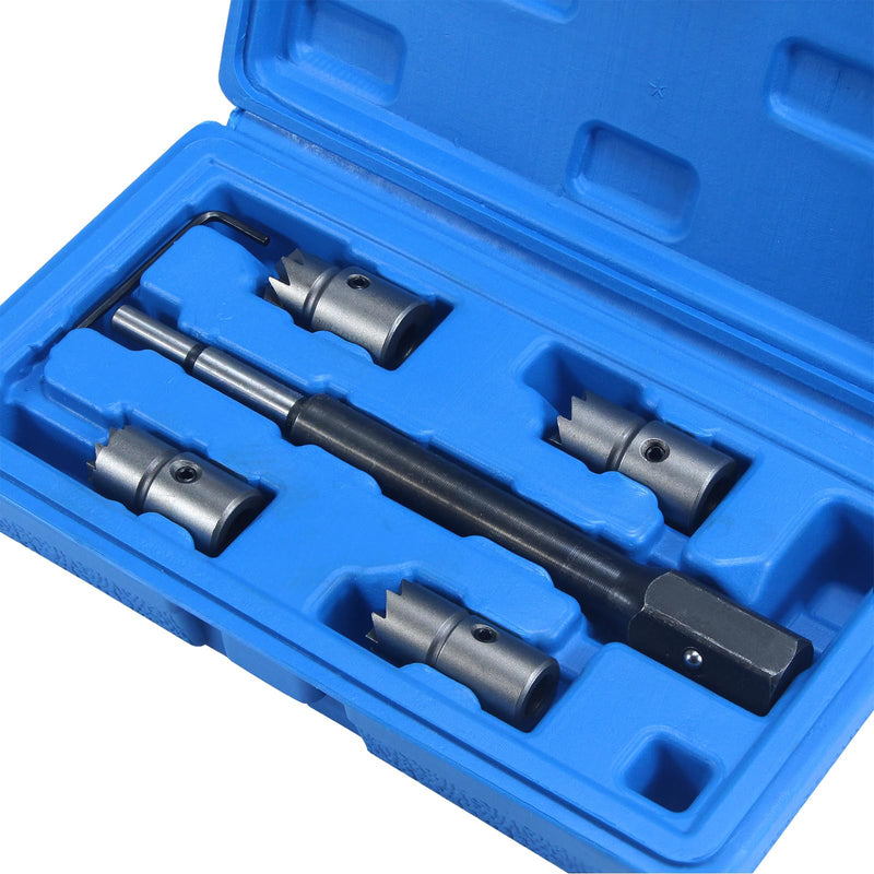19 PCS Universal Injector Seat Cleaning Set Diesel Engines Injector Seat Cleanner Brush Kit with Drivers (5pc Diesel Injector Seat Cutter Cleaner) 5pc Diesel Injector Seat Cutter Cleaner