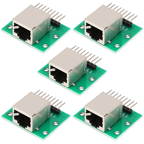 5Pcs Horizontal RJ45 8Pin PCB Board Network Port Test Module Horizontal Socket