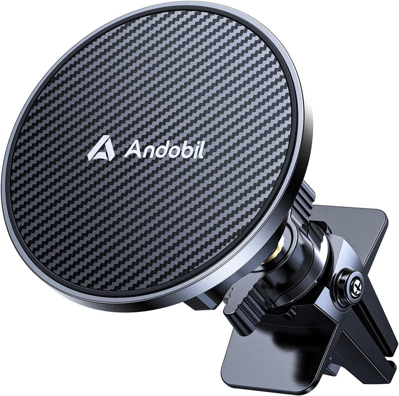 andobil for MagSafe Car Mount [20xN55 Strongest Magnet] Magnetic Phone Holder for Car Vent Stable Metal Clip 360 Adjustable Magnetic Car Phone Holder Mount for iPhone 17 Pro Max 16 15 14 13 Plus Mini