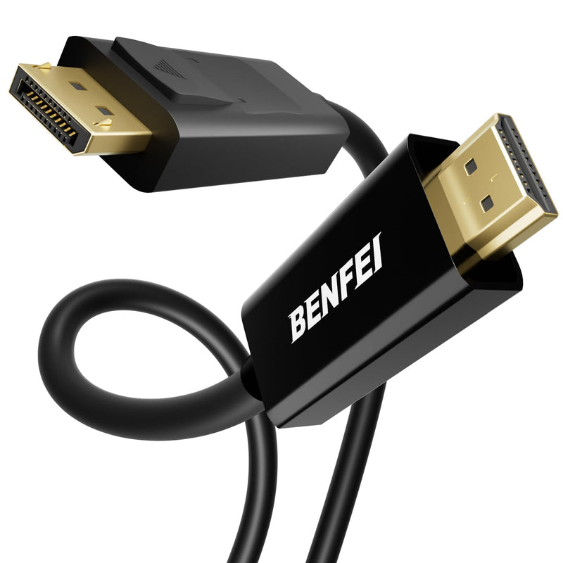 BENFEI 4K DisplayPort to HDMI 6 Feet Cable 5 Pack, Uni-Directional DP 1.2 Computer to HDMI 1.4 Screen Cable Compatible with HP, ThinkPad, AMD, NVIDIA, Desktop Black