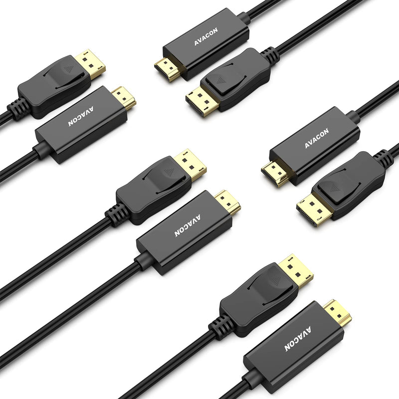 4K DisplayPort to HDMI 6 Feet Cable 5 Pack, Uni-Directional DP 1.2 Computer to HDMI 1.4 Screen Cable Compatible with HP, ThinkPad, AMD, NVIDIA, Desktop 6 ft