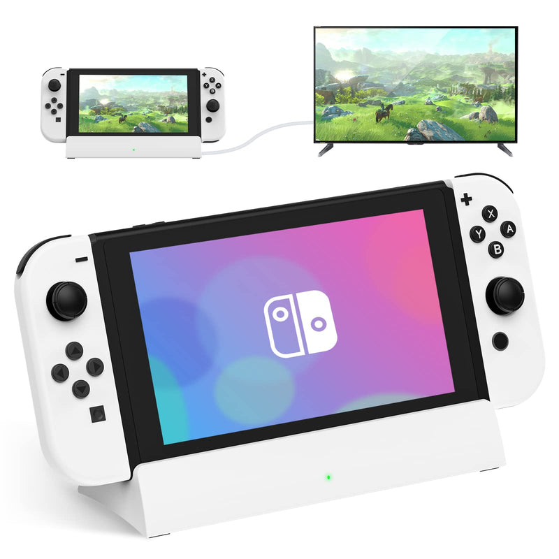 TV Docking Station for Nintendo Switch: Portable OLED Charger Stand, 4K HDMI & 3 USB Ports
