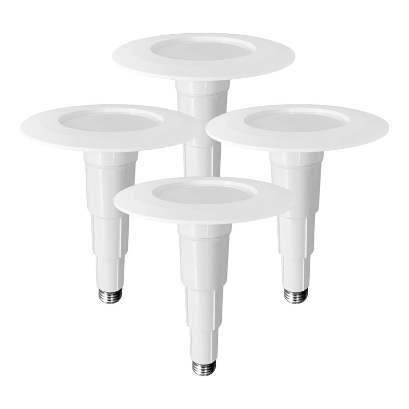 Soliseed 4 Pack 4 Inch LED Can Lights Length Adjustable Recessed Lights,Retrofit Downlight ETL Damp Rated,9W=40W,5000K Daylight,500LM,Dimmable,Easy Installation,Bevel Trim,E26 Base 5000K(Daylight) 4 Inch-4 Pack