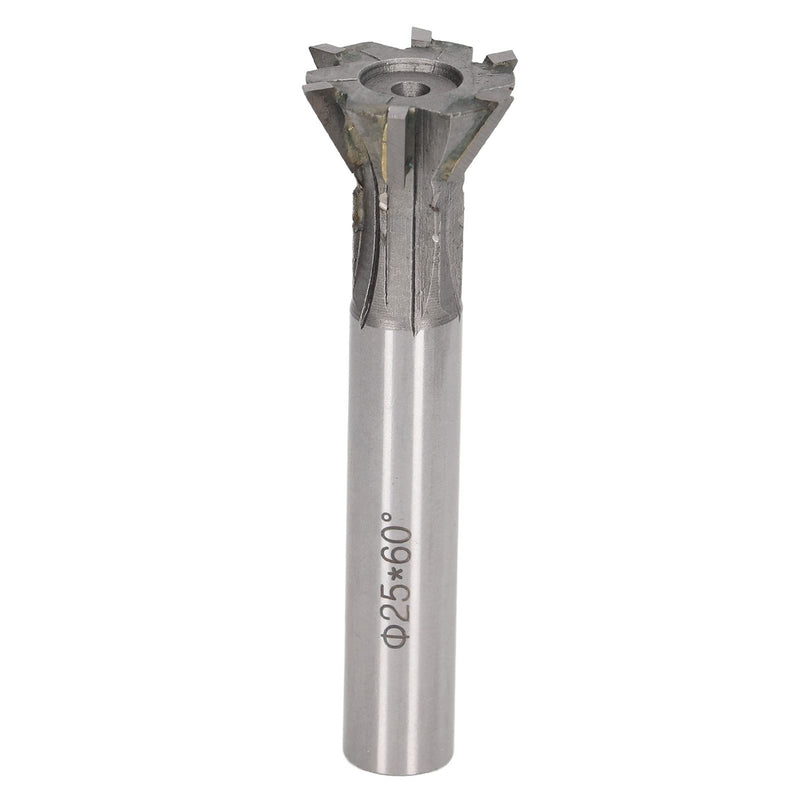 25mm Dovetail Milling Cutter, 6 Flute Carbide End Mill, 60 Degree Straight Shank for Ferrous and Nonferrous Metals