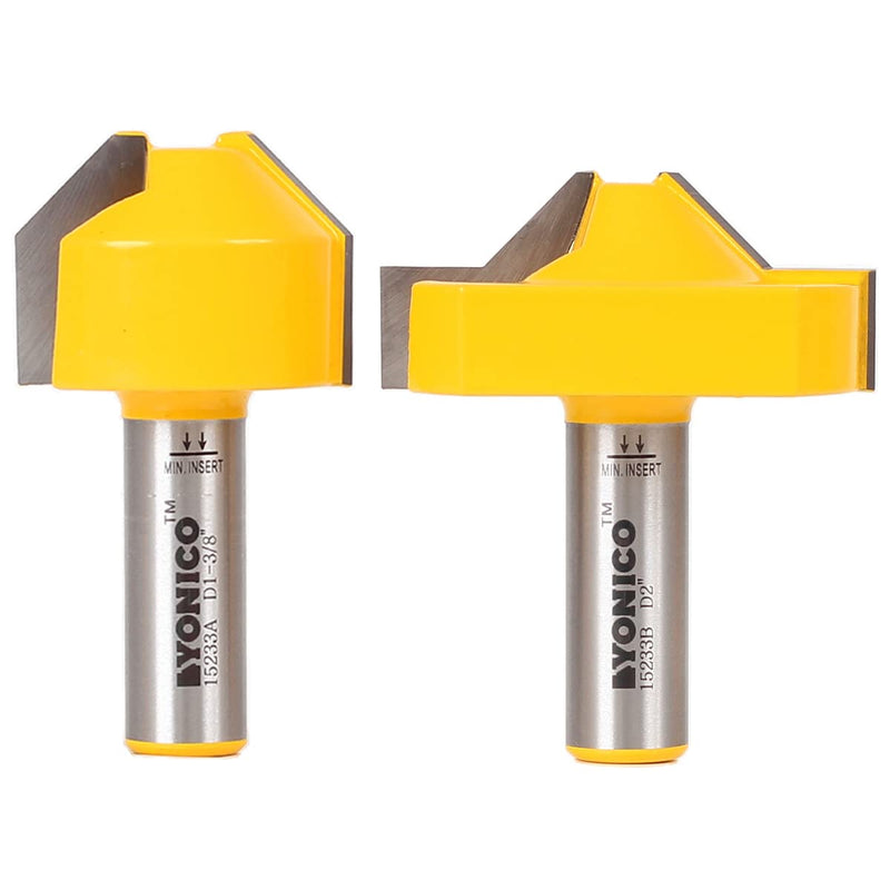 YONICO Joinery Router Bit Set 2 Bit Rabbet Miter 1/2-Inch Shank 15233 2 Bit Rabbeted Miter - 1/2" Shank